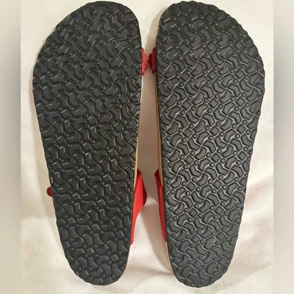 Comfortable Leather Red Flower Sandals 41 - Picture 3 of 9